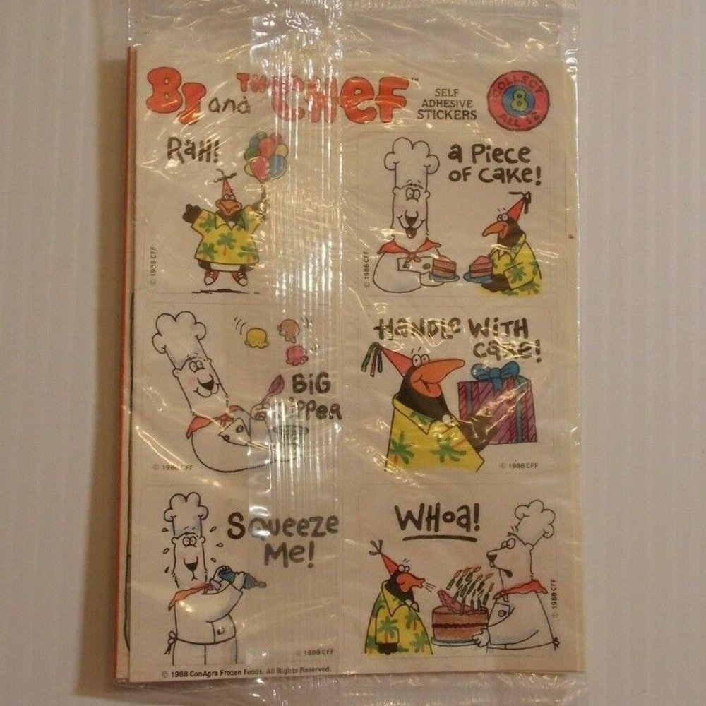 BJ and the Chef Self Adhesive Stickers Mini Comics